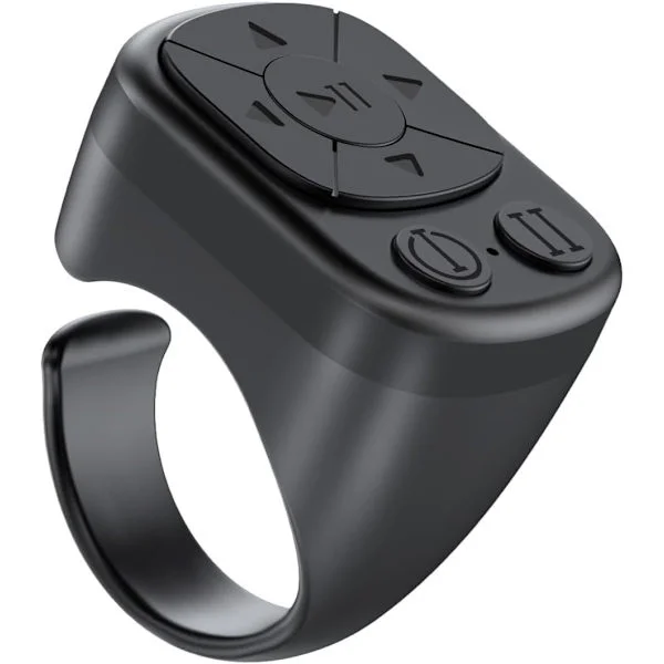 TikTok Ring Fjernkontroll - Bluetooth Fjernkontroll for iPhone og iPad, Kameraknapp, Video og Musikk, Kompatibel med iOS og Android svart svart
