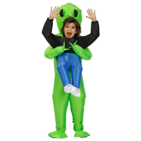Inflatable Alien Costume for Adults and Children Alien Costume Halloween Costume Holiday Match Green Adults (150-190cm)