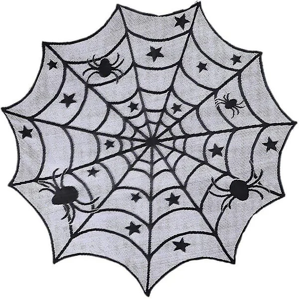 Svart edderkopp Halloween blonde duk stoff for Halloween borddekorasjoner 40 tommer, svart edderkopp Halloween blonde duk stoff for Halloween klaff