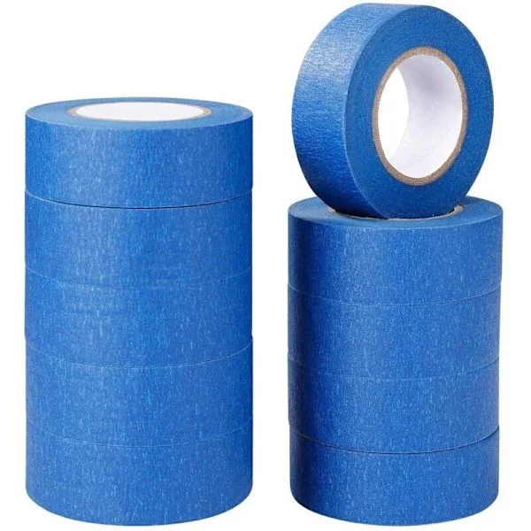 Blå malertape. Malertape til etiketter. Spraymaling. Malere. Håndværkere. 10 ruller. 24 mm × 20 m