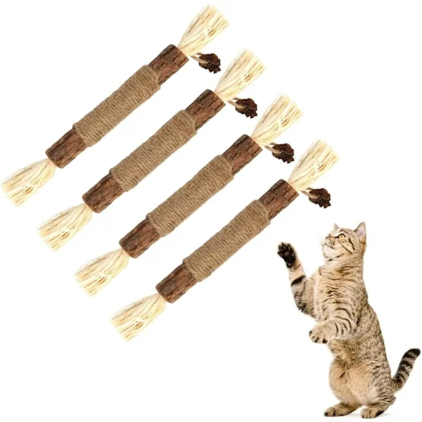 Kattunge Tuggleksaker Naturliga Kattänder Nip Rengöring Tänder Tugga Kattmynta Tuggleksaker för Inomhus Katter Tandrengöring Kattunge Tandsprickning 