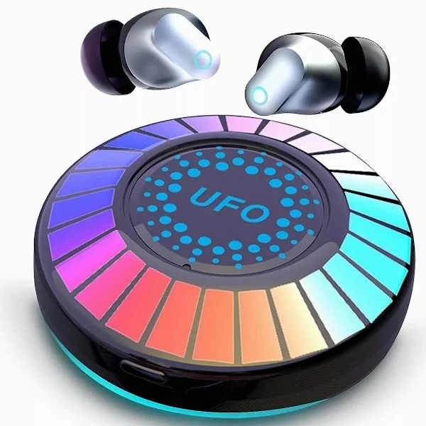 Trådlösa Bluetooth-hörlurar, Gaming-hörlurar med röststyrning och RGB-ljus, 5.3 Stereo-hörlurar, Bluetooth-öronsnäcka