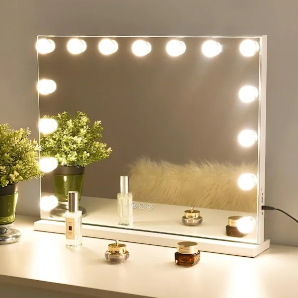 Sminkspegel med Belysning / Hollywood Spegel Lampor - 58x46cm