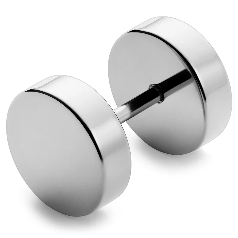 10mm Silver-Tone Stud Earring for Men - Stud earrings