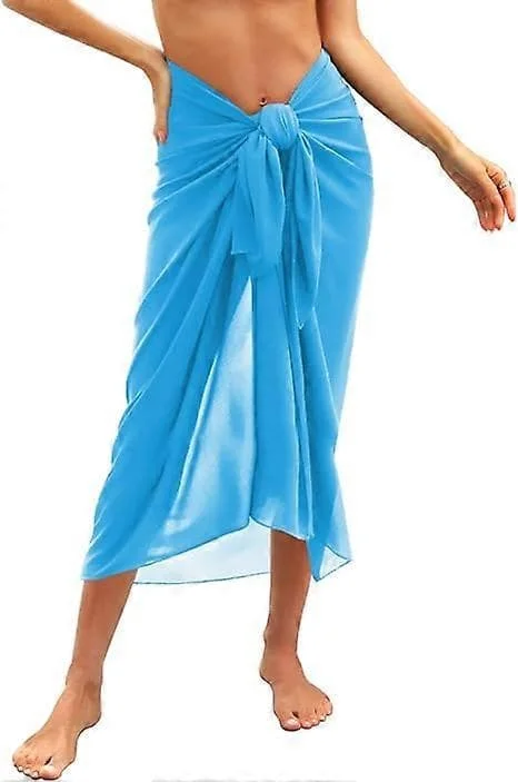 Strandkappe for kvinner Strandkjoler Chiffon Sarong Bikini Cover Up for badetøy Langt skjerf Half Beach Pareos for sommeren