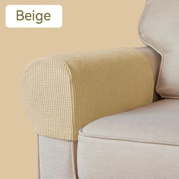 2 st Beige Soffa Armstödsöverdrag Anti-Halk Stretch Soffa Armstödsöverdrag Möbel Armstöd Fåtölj Skydd Överdrag Arm Skydd Hylsa