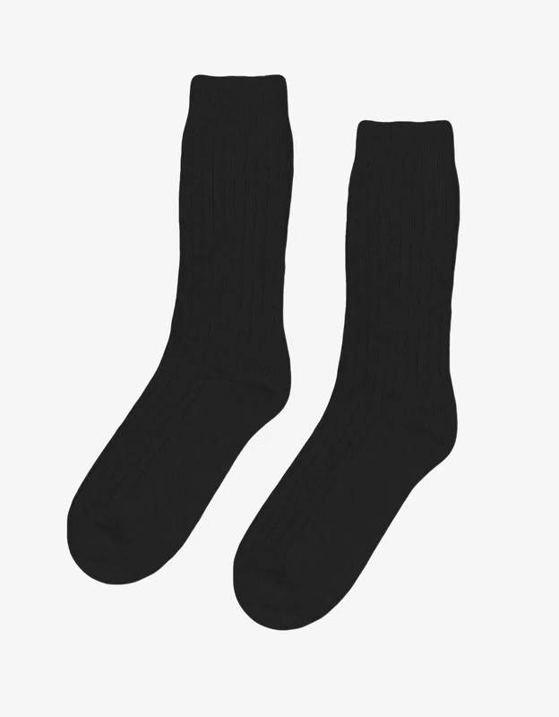 Merino Wool Blend Sock - Deep Black - 36-40