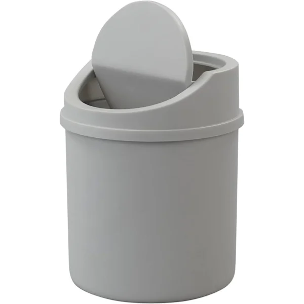 0,5-gallon mini soptunna i plast, liten avfallsbehållare med svänglock, soptunna för skrivbord.
