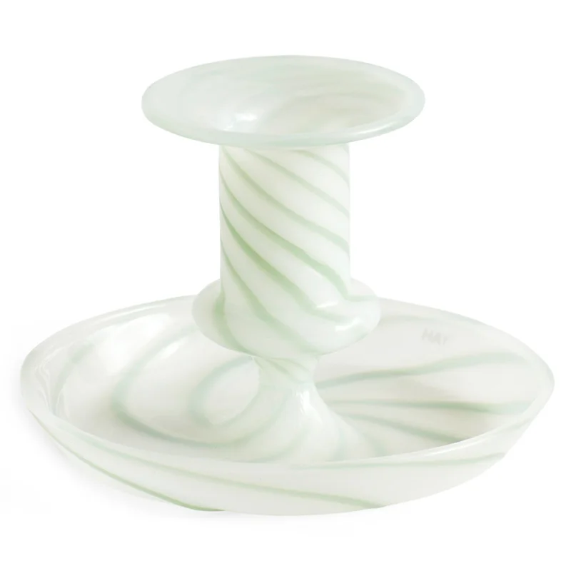 Hay Flare Stripe Milk lysestake, liten, grønn