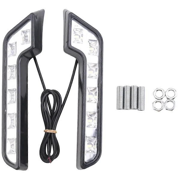 2X 12V Super Sterke DRL LED Kjørelys for Biler Auto Vanntett LED Kjørelys Tåkelys L