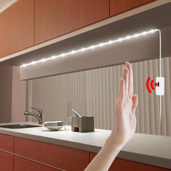 3m Varm Hvit Lys 5V Lampe USB Led Lys Under Skap Bevegelsessensor Nattlys Garderobe Lys Skapbelysning Bakgrunnsbelysning TV Kjøkken Led Lysstripe