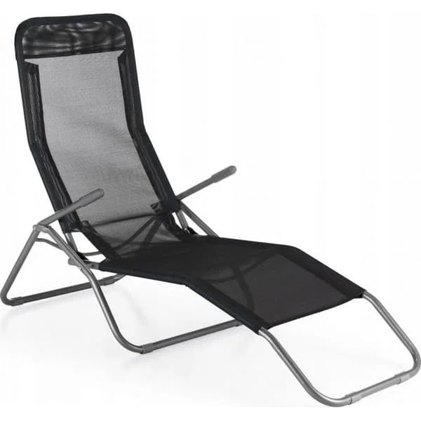 Chaise longue - transat - solstol Odense FOLDABLE CHAIR LAZZY GRAVITY MÖRKGRA
