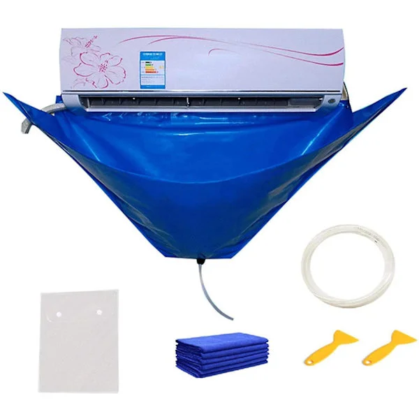 Air Conditioner Cleaning Cover, Divided Air Conditioning Cleaning Cover Bag With Water Hose Waterproof Air Conditioner Cleaning Cover Bag For Air Cond