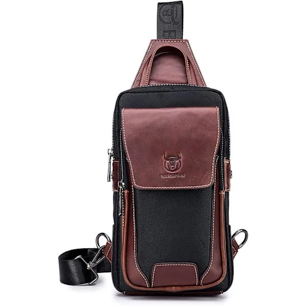 Retro Herr Bröstväska Herr Messenger Bag Läder Crossbody Bag Herr Handväskor Business Sling Crossbody Bag För Resor Vandring Cykling Arbetande Väska