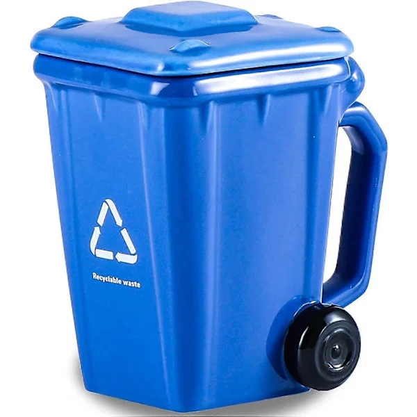 Rolig kontorsmugg, keramisk mugg med lock, personliga muggar för hemmet, roliga presenter till vänner och familj, 400 ml (blå)