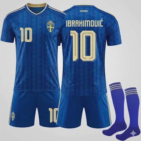 2026 Fotbolls-VM Tröja Zlatan Ibrahimovic #10 Hemmatröja Barn- och Vuxenstorlekar Landslag Fotbollströja Supporter Matchtröja