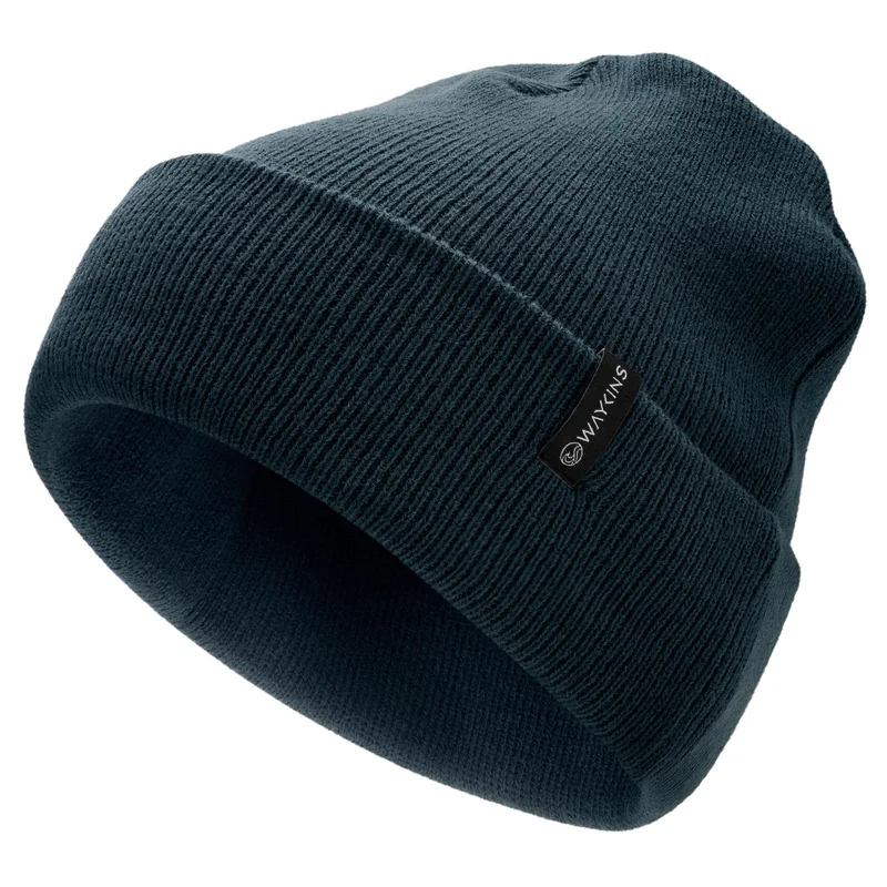 Baltic | Tengerészkék finomkötésű akril sapka férfiaknak - Beanie sapkák