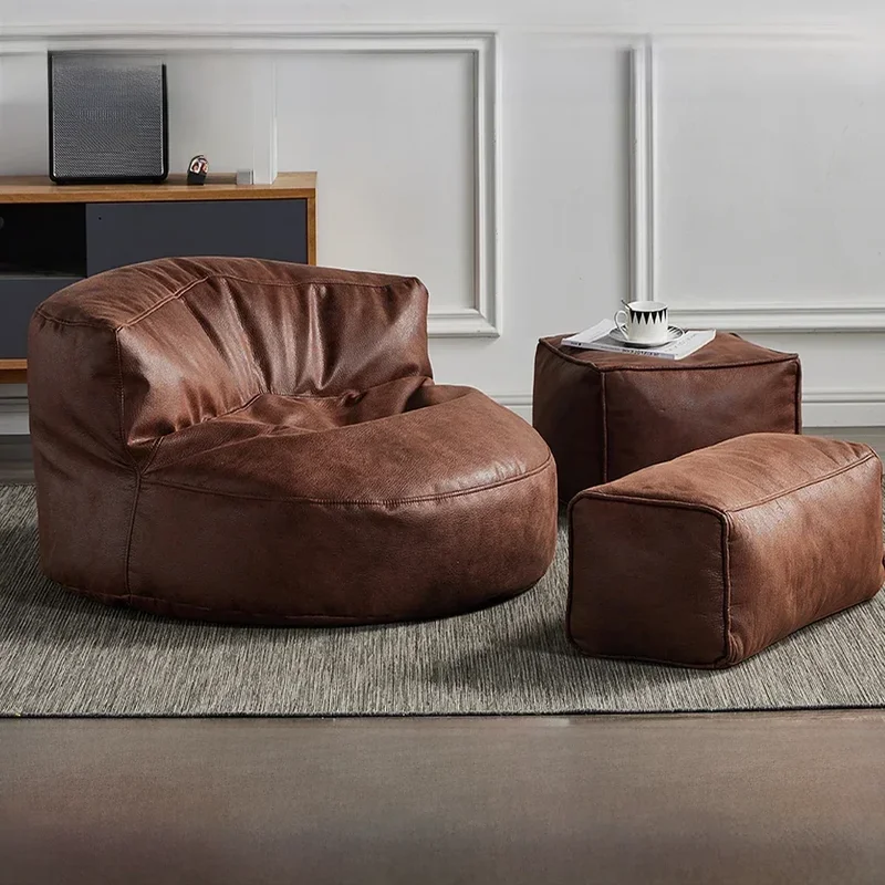 AliExpress - OTAUTAU 3,3 Fuß Kunstleder Pouf Sofagarnitur Bezug Sitzsack Stuhl Ottomane Fußstütze Sitzsack Eckcouch Sac Lounge Recliner SF004
