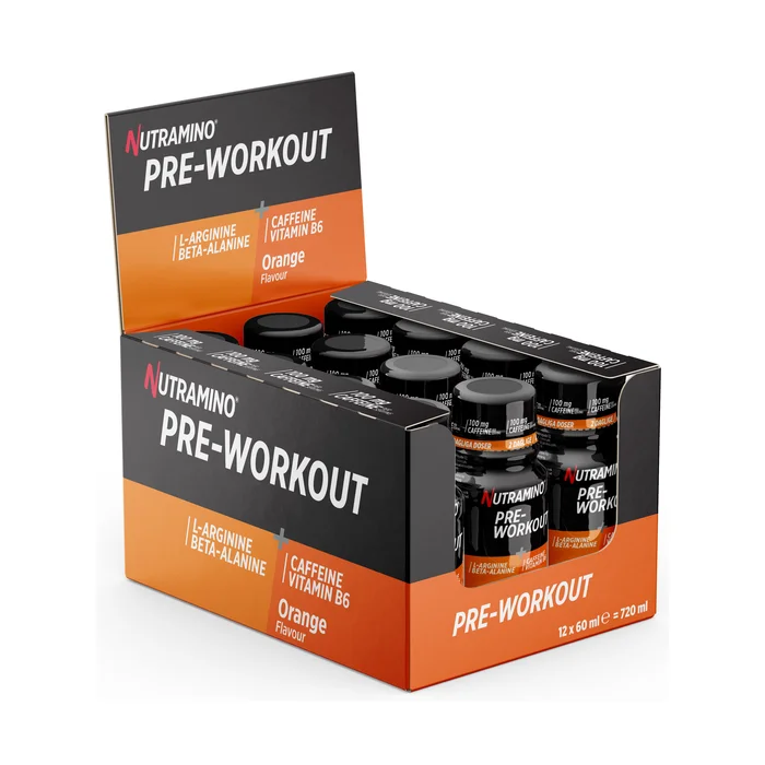 Komplett PWO Nutramino Fitness Nutrition 12 x Nutramino PWO Shot, 60 ml, Orange - Bodyman.dk