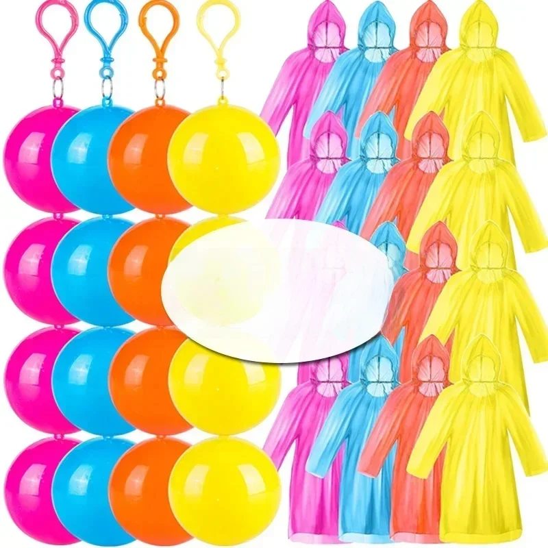 AliExpress - 1/10 pièces imperméables portables balles avec crochet jetables imperméables Ponchos de pluie en plein air randonnée Camping manteaux de 