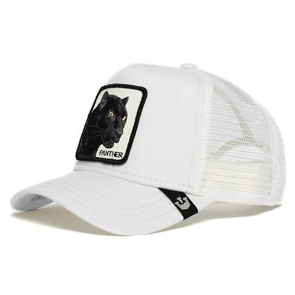 Mesh Cap Summer Baseball Cap Trucker Cap Visor Cap Panther White
