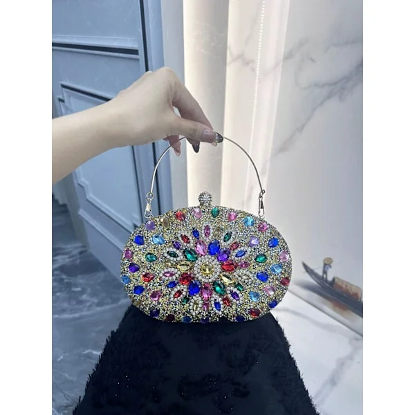 Solsikke Clutchveske For Kvinner Elegant Rhinestone Aftenveske Håndveske For Formelle Anledninger Bryllupsfest Gallakjole Stilig Skinnende