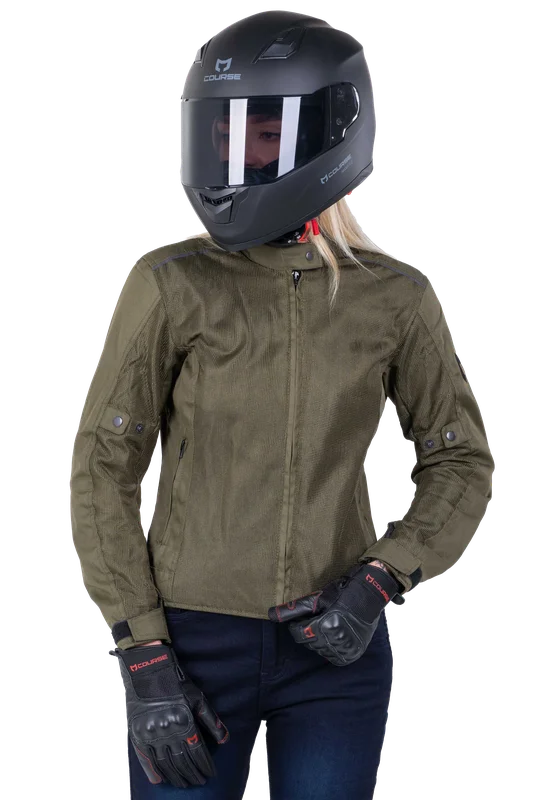 Blouson Moto Femme Course Vento Mesh Vert Olive XL