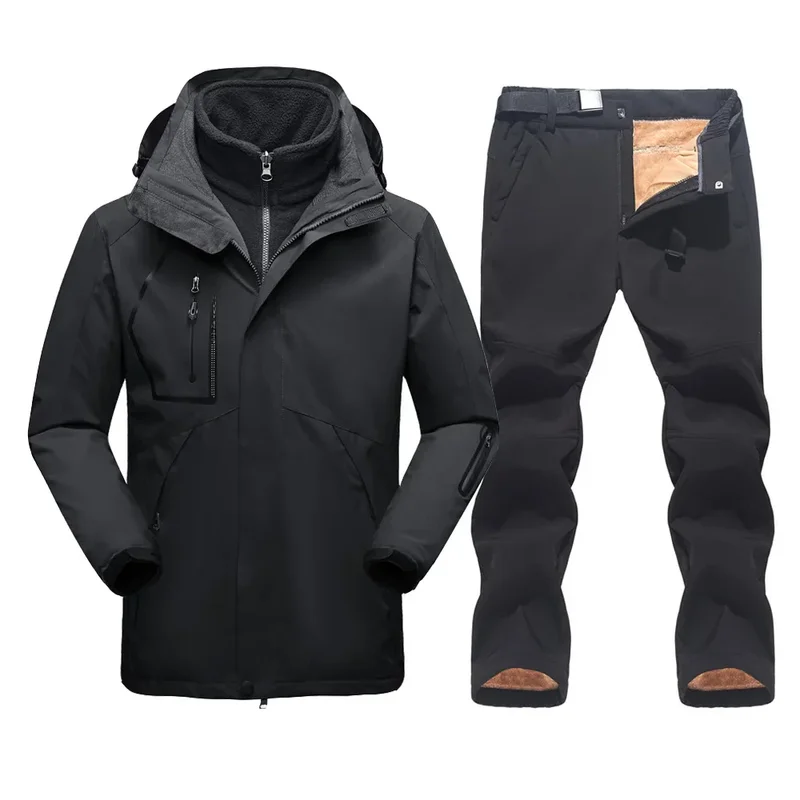 AliExpress - Veste et pantalon de ski imperméables pour homme, manteau de neige épais, coupe-vent, chaud, imbibé, ski en plein air, camping, fj506, 