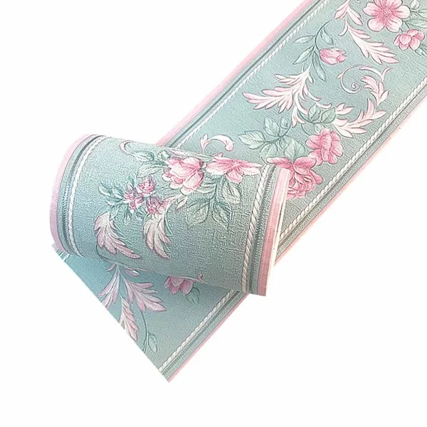 Selvklebende PVC Vintage 3D Vanntett Veggbord (Rose Rød)