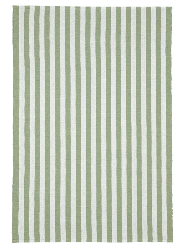 Nilla Washable 140X200 Small Green/Off White Striped Rug