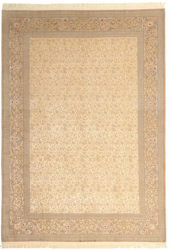 Orientalsk Isfahan Silkerenning Signert: Dardashti Teppe 250X350 Beige/Oransje Stort (Ull, )