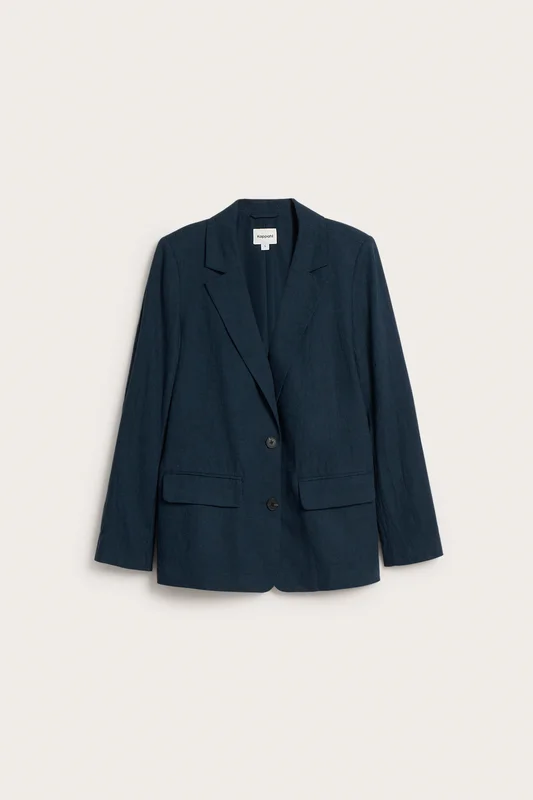 Kappahl | Blazer i linblanding Mørkeblå M | Dame