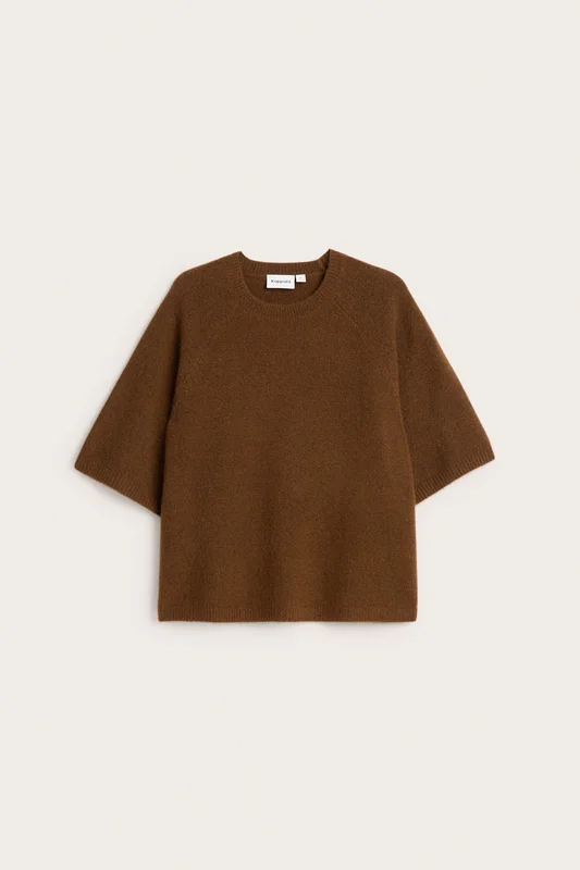 Kappahl | Oversized strikket t-skjorte Brun XS | Dame