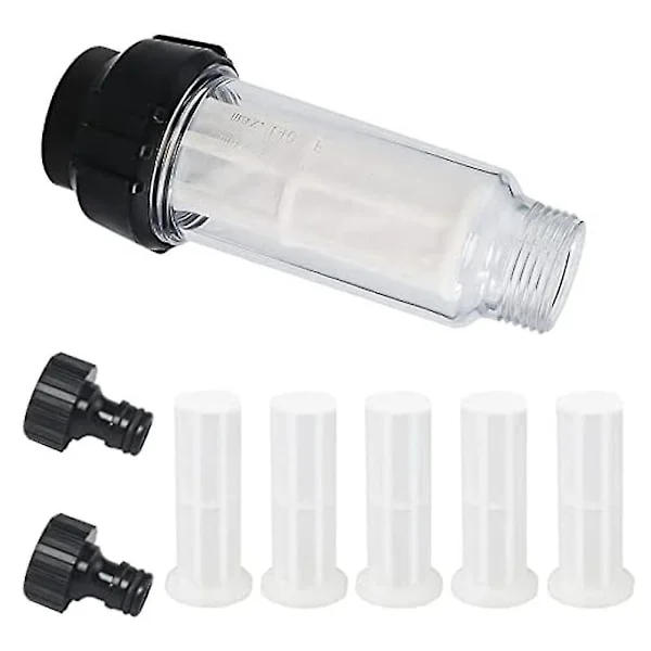 Vattenfilter Trädgårdsslang, 3/4 Tums Vatten Förfilter Vattenfilter Set Med 5 Filterinsatser + 2 Quic