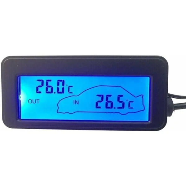 12V Bil Interiør Eksteriør Termometer Digitalt Termometer Biltermometer Baggrundsbelysning Mini LCD Termometer Bil Indvendig Udvendig Termometer