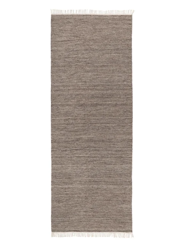 Plain (Single Colored) Small Melange Rug - Brown 80X250