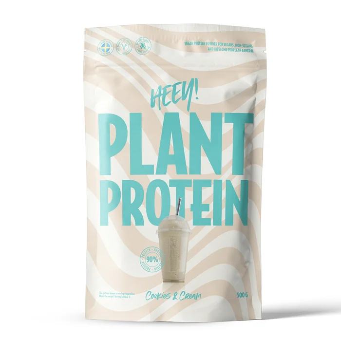 Vegansk protein Heey! Veganskt Protein 500 g, Cookies & Cream - Bodyman.dk