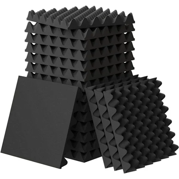 12 Acoustic Panels - Self-adhesive Sound Absorbing Panels, Wall Tiles High Density Effective Sound Insulation Acoustic Panels 30x30x5cm
