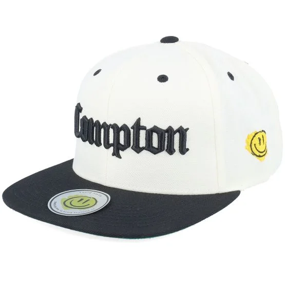 Lucid Smile - Zwart snapback Cap - Compton 3d Script Natural/Black Snapback @ Hatstore