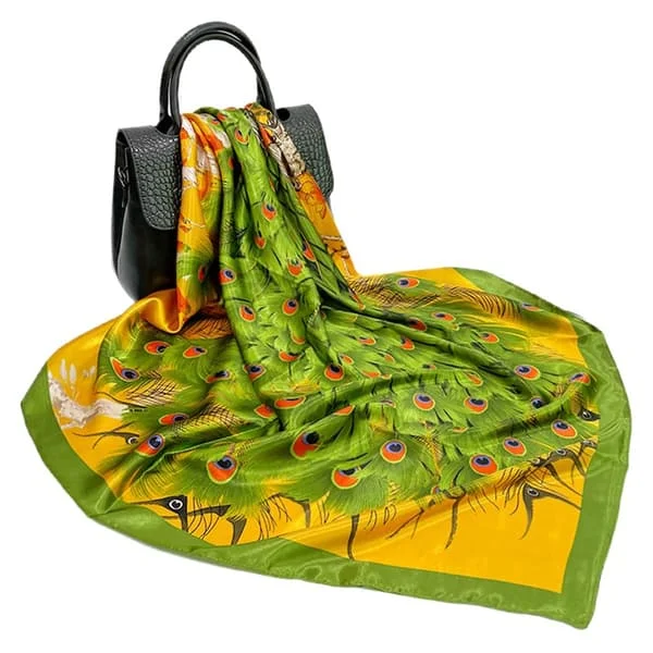 Silkes carré scarf dam halsdukar stolar högkvalitativ silkes scarf silkes scarf halsduk stola huvuddukar grön