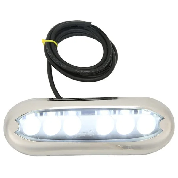12V til 24V Båd Undervandslys 6 LED IP68 Vandtæt Stærk Forsegling til Skibe Yachter Motorbåde Hvidt Lys 9.5W