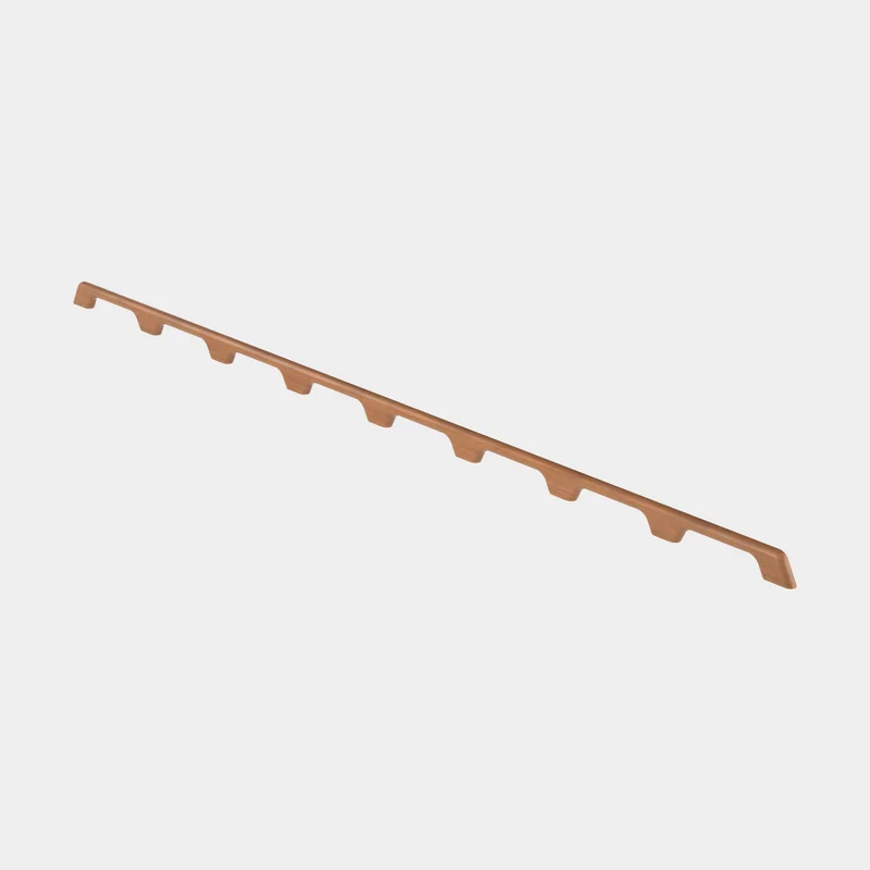 Håndtag båd / håndliste Roca, firkantet profil, til skrue, FSC-mærket Teak, 8 greb - 2110 x 61 x 24.5 mm