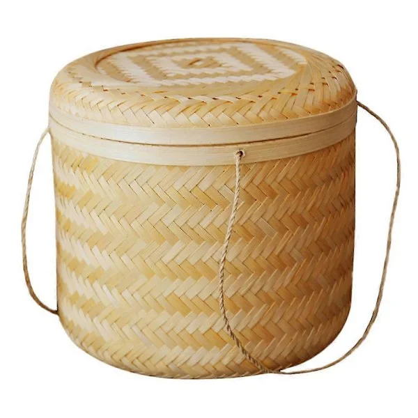 [RM]Domestic Woven Holder Bamboo Basket Bamboo 20x20cm Dustproof 1-pack