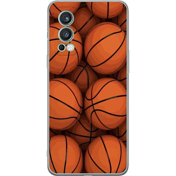 Kompatibelt Mobilskal till OnePlus Nord 2 5G Mönster med basketbollar i orange och svart, sportigt och energifyllt motiv