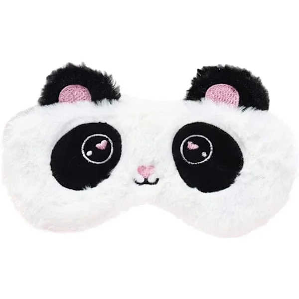 Søt Panda Sovemaske Myk Fluffy Plysj Øyebind Morsom Nyhet Sovemaske Øyedeksel Barn Lur Reise Meditasjon - Panda