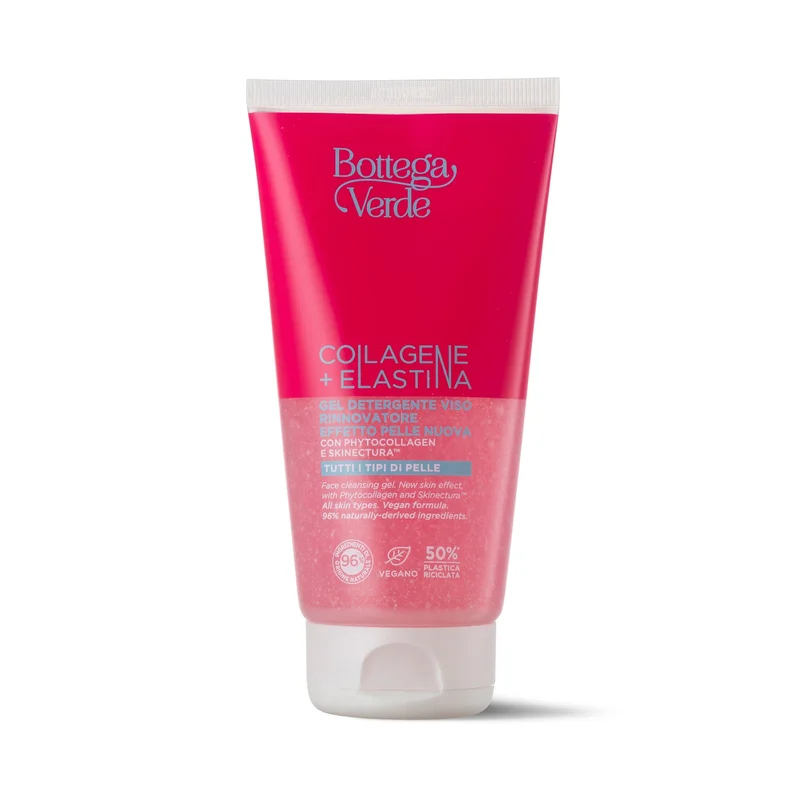 BOTTEGA VERDE Collagene ed elastina Gel Detergente Viso - Rinnovatore Effetto Pelle Nuova 150ml - Gel detergente viso