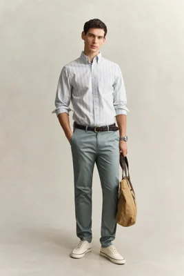 GANT - Slim-fit sports chinos til herre ceramic grey