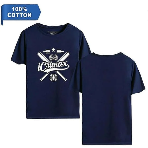 Icrimax Trykket Herre T-skjorte Casual Pustende T-skjorter Morsomme Bomulls Løse T-skjorter Street Oversized T-skjorter Mann-WELLNGS