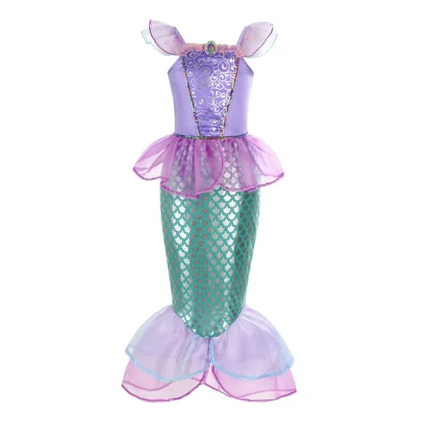 5 st sjöjungfru cosplay-kostymer Ariel-klänning för flickors födelsedag DXGHC