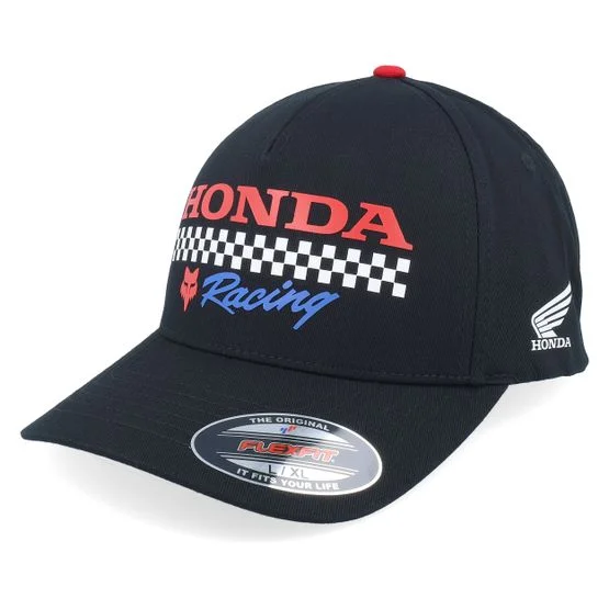 Fox - Schwarz flexfit Cap - Honda Hat Black Flexfit @ Hatstore - Schwarz, Größe S/M, Baumwollmischung Stretch-Fit